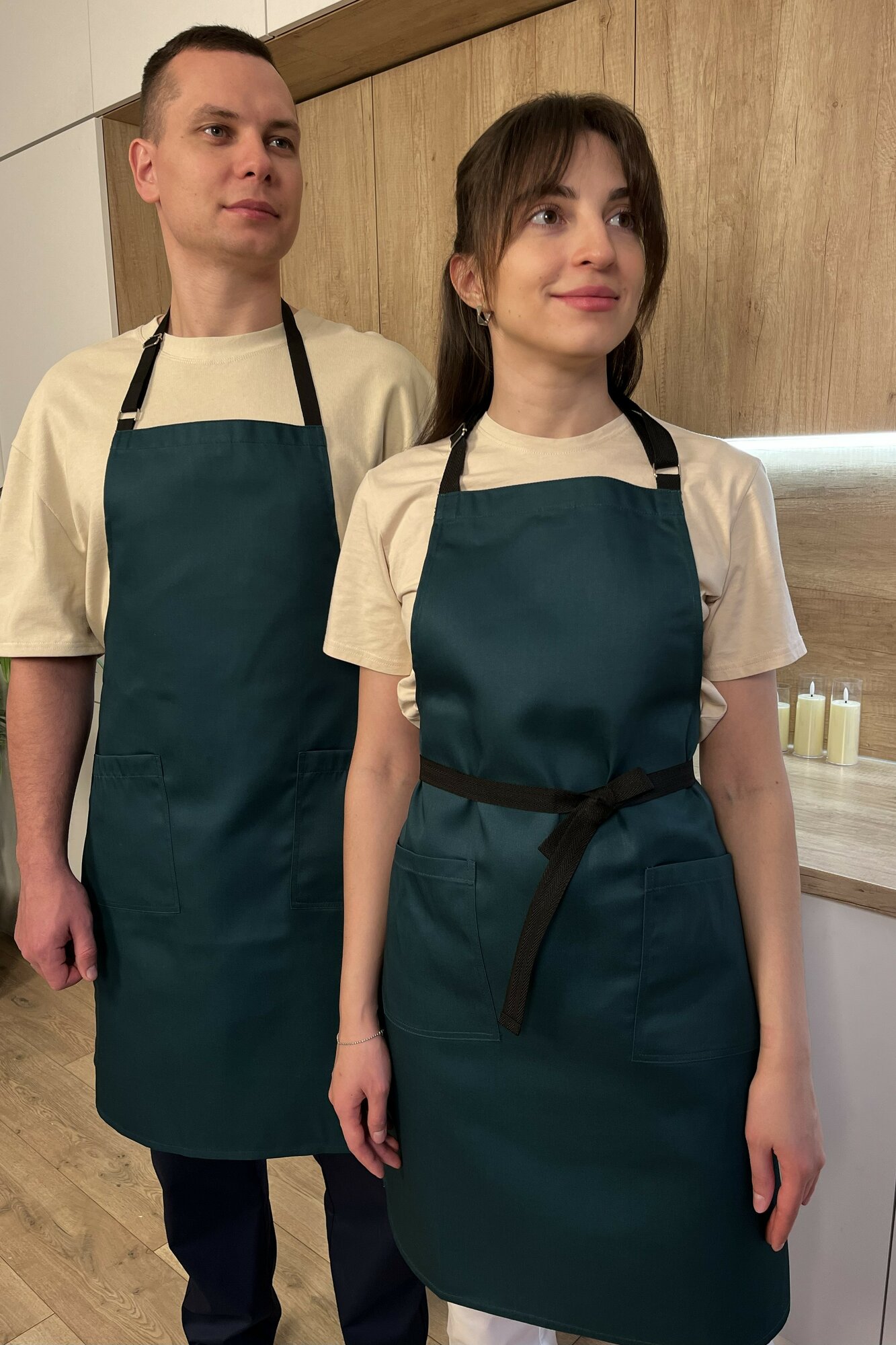 Фартук Юнга изумруд, универсальный, для дома, кухни, ресторана, подарок