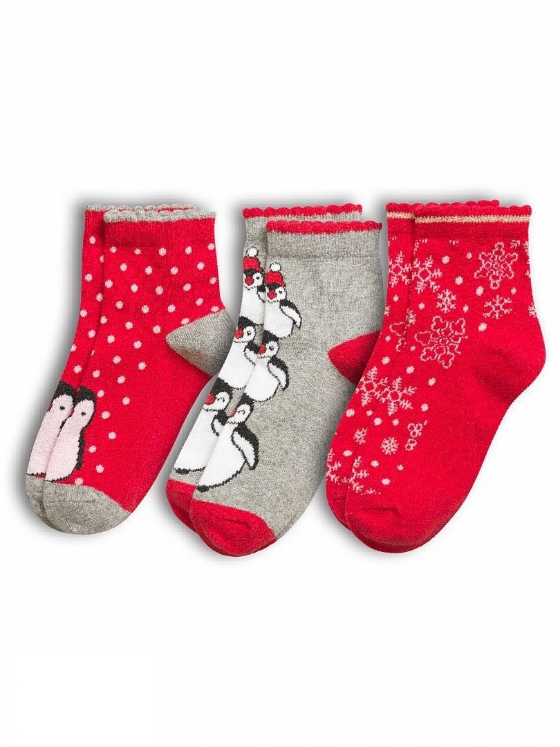 Носки Pelican  Долгоносики   размер длина стопы 20 22 см  красный  серый