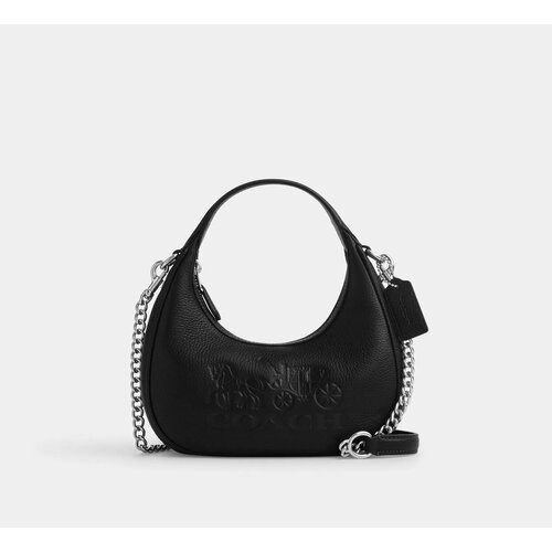 фото Сумка хобо coach, фактура матовая, зернистая, черный