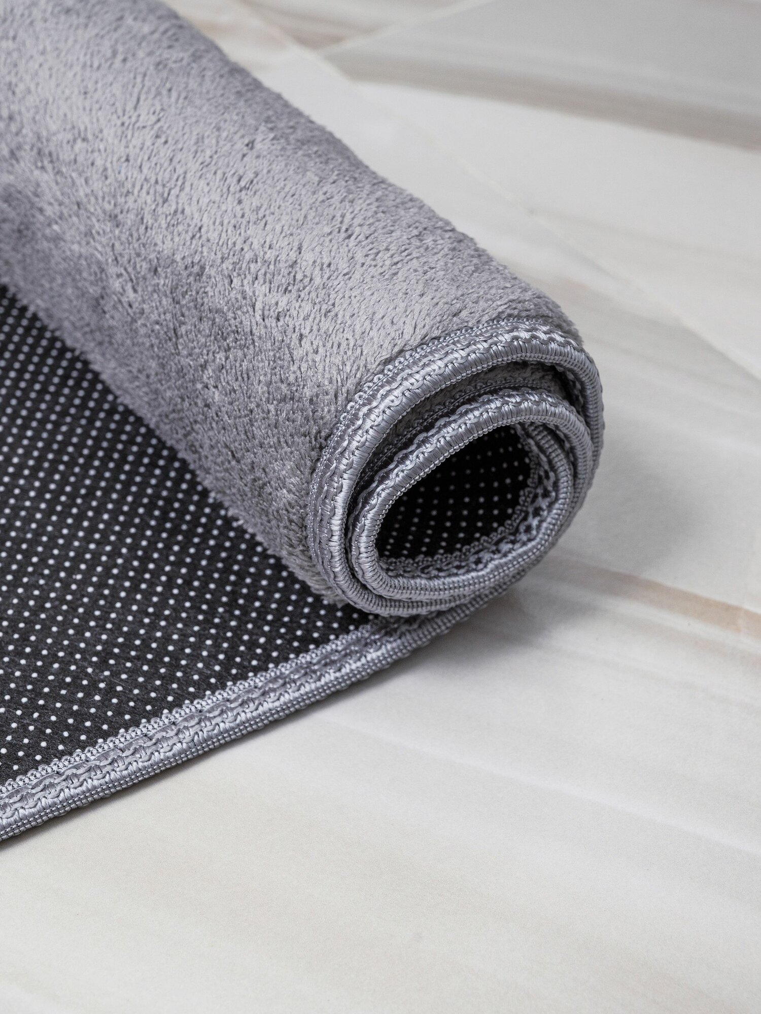 Коврик для ванной комнаты 60х100 серый, ворс, прямоугольный — фото 1