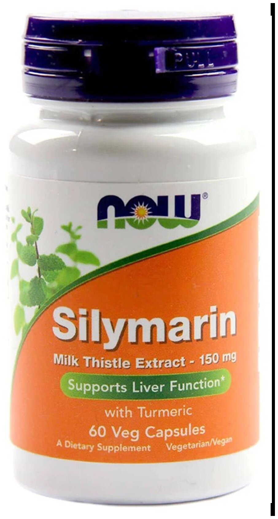Гепатопротекторы Экстракт расторопши 150мг + куркума для печени, NOW Milk Thistle Extract, 60 капсул, Антиоксидант для пищеварения