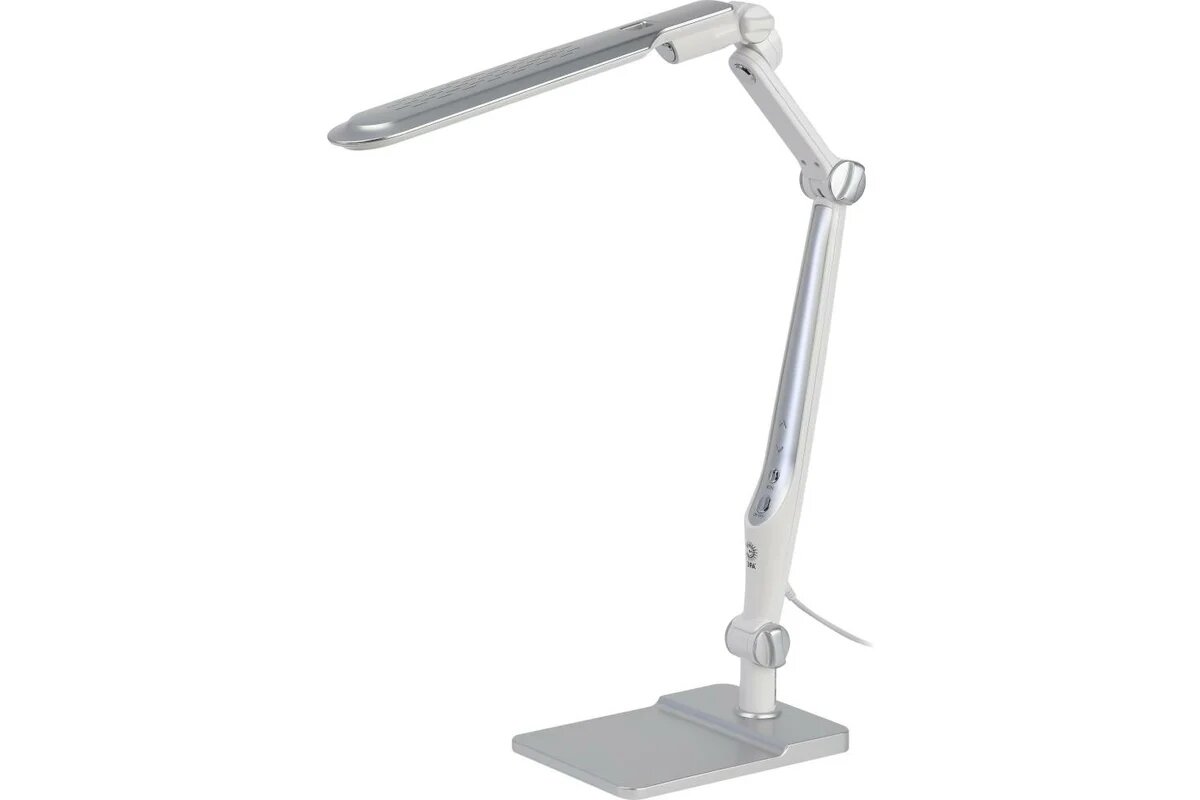 ЭРА Настольный светильникNLED-497-12W-S светодиодный на струбцине и с основанием серебро, Б0052772