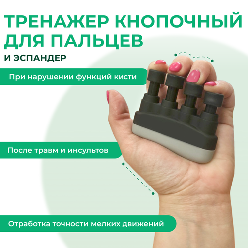 Тренажер кнопочный для пальцев и эспандер черный kit7pal 975₽
