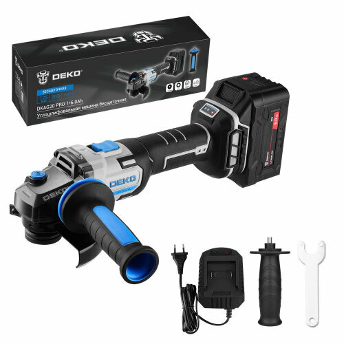 Углошлифовальная машина бесщеточная Deko DKAG20 PRO 20В 160Ач 085-1073 11548₽