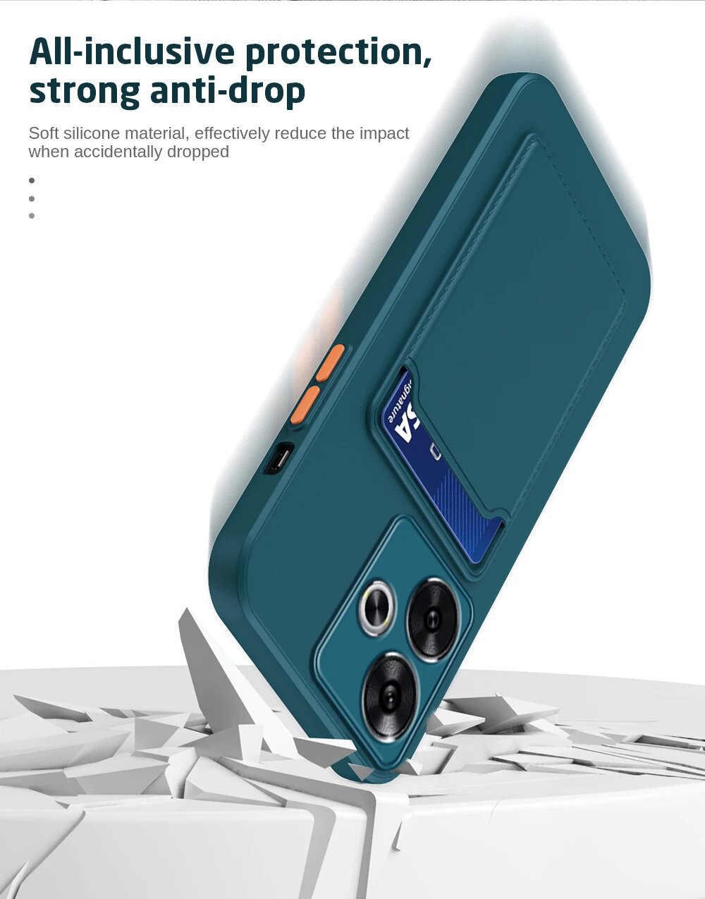 Для Xiaomi Poco F6 чехол-бумажник с слотом для карты для Poco F6 F6 Pro pocoF6 pocof6pro Держатель задней крышки Защита объектива ТПУ Мягкий корпус, black, For Poco F6, 1PCS — фото 1