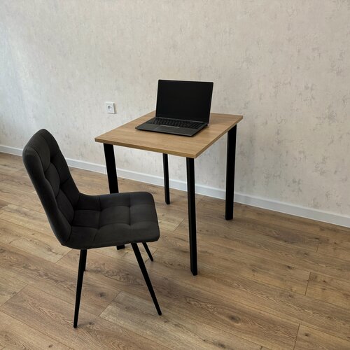 Изображение товара Письменный стол 80*60 см. Дуб Сонома. Черные ножки. 22 мм Столешница