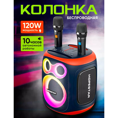 Bluetooth колонка караоке Мощная беспроводная колонка Портативная колонка с микрофонами от Shark-Shop 17150₽