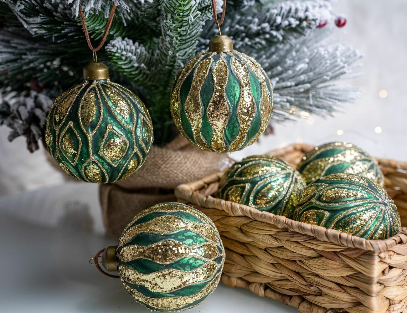 Набор ёлочных шаров веццано стекло 8 см 6 шт Winter Deco 4060303