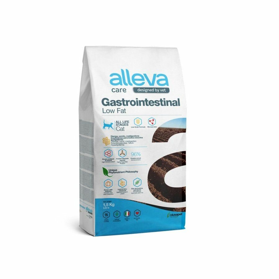 Корм для кошек сухой Alleva Care Gastrointestinal low fat контроль проблем с желудком мало жира 1.5 кг — фото 1