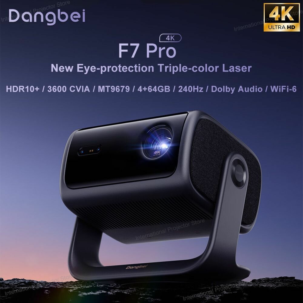 Dangbei F7 Pro 4K проектор для дома, защита глаз высокой четкости, трехцветный лазерный PTZ-проектор для дома, умный кинотеатр