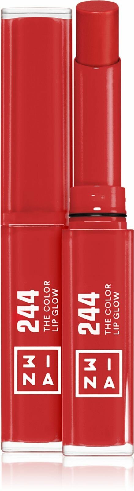 Увлажняющая губная помада с блеском 3INA The Color Lip Glow оттенок 244 - Classic, brilliant red 1,6 g