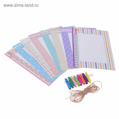 Набор фоторамок на прищепках Солнечный день верёвка прищепки фоторамки 8 шт размер 18 13 см 405₽