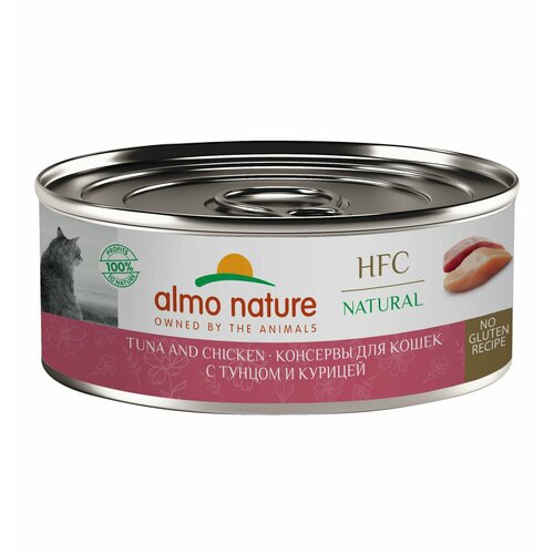 Almo Nature HFC Natural Tuna and Chicken Тунец и Курица для кошек и котят 6шт*100гр