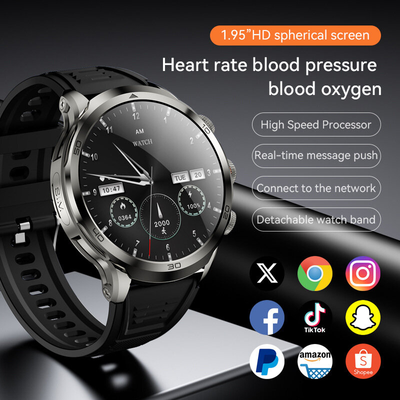 Смарт-часы H19, NFC, измерение сердечного ритма, Android, 4G, черные