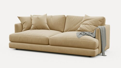 Изображение товара Диван Ибица Velutto 02 NOW 215x116x93 см, бежевый Велютто, еврокнижка Фиеста