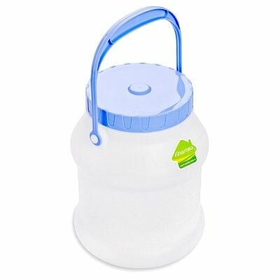 Бидон Liveingreen "Просперо", пластмассовый, 3 л, 18х18х20 см, закручивающаяся крышка, с ручкой, белый