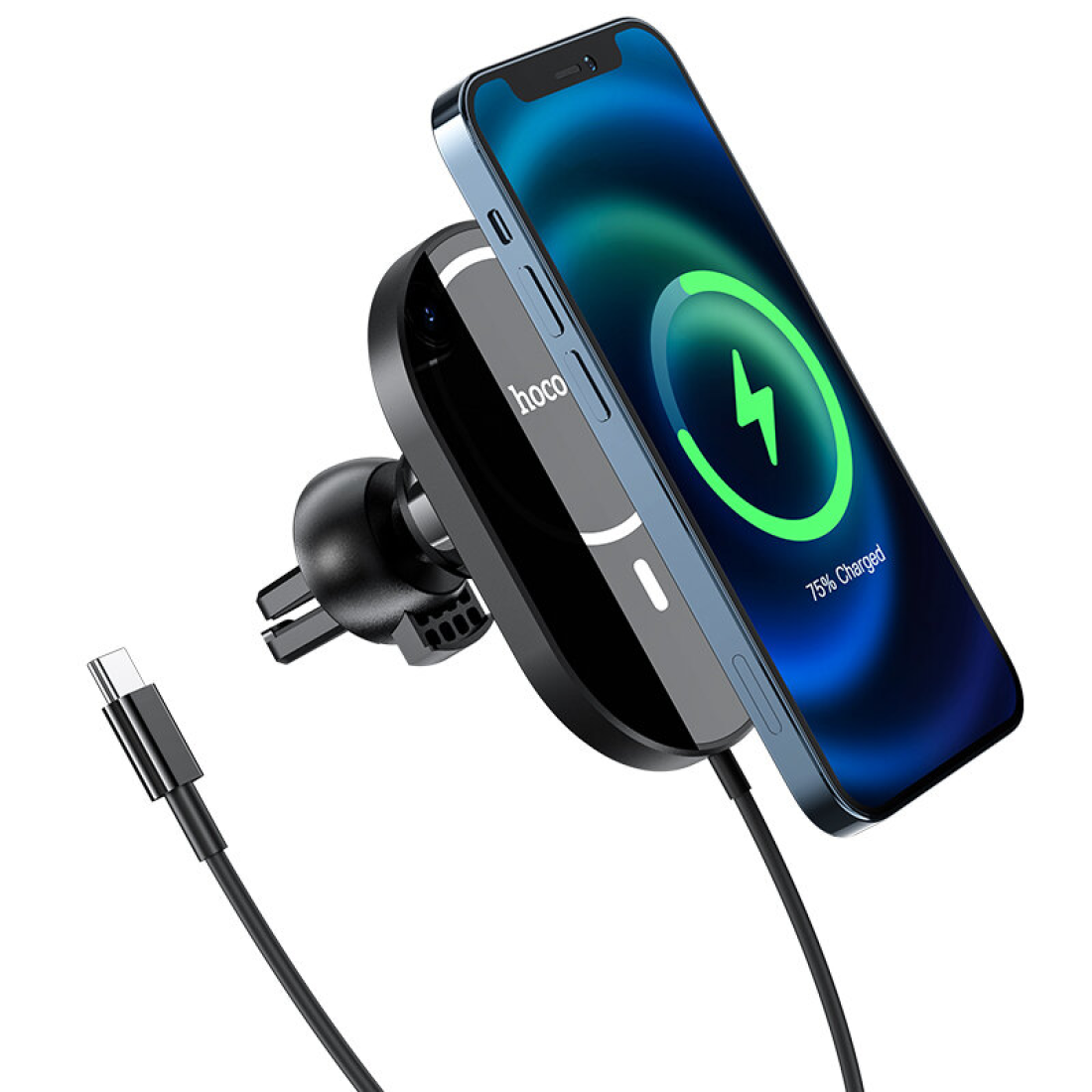 Держатель автомобильный на решетку Magsafe с беспроводной зарядкой, CA90, HOCO, черный