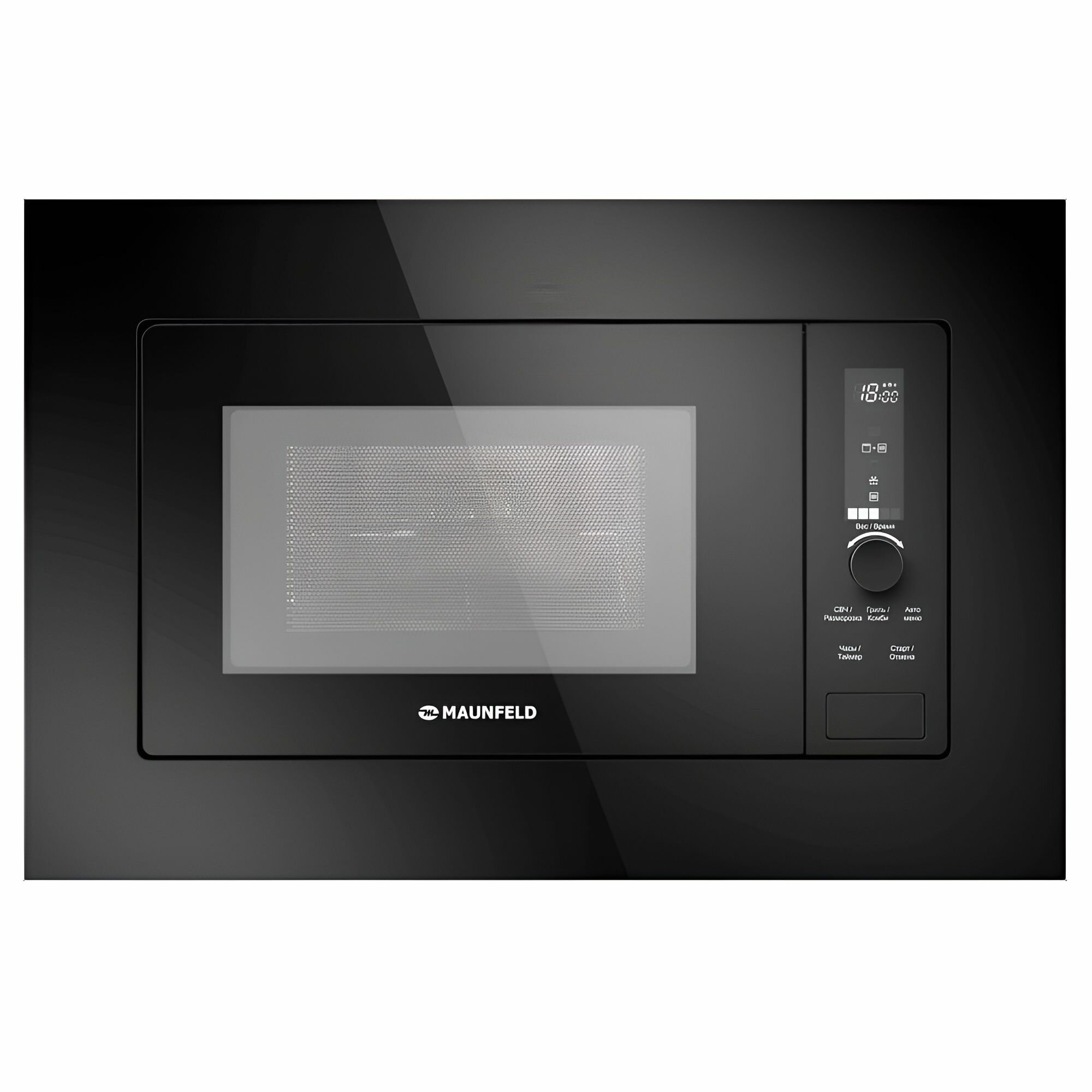Встраиваемая микроволновая печь Maunfeld JBMO820GB01, 700Вт, нержавеющая сталь, черная