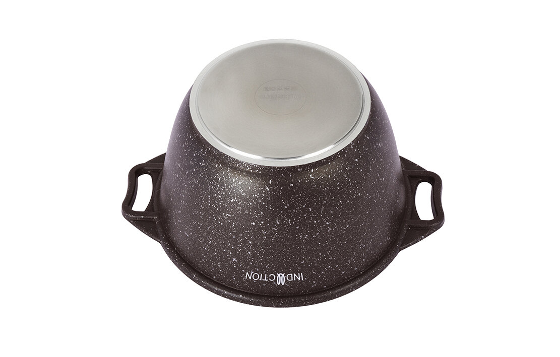 Кастрюля "Kukmara Marble Induction", алюминиевая, 4 л, антипригарное покрытие, кофейная — фото 1