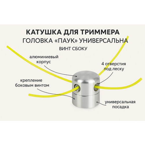 фото Триммерная катушка (головка) паук (винт сбоку) yarstone