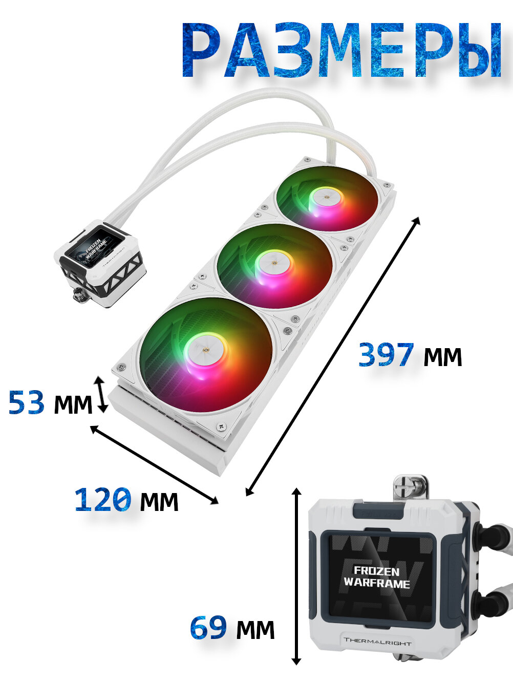 Система водяного охлаждения Thermalright Frozen Warframe 360 WHITE ARGB — фото 1
