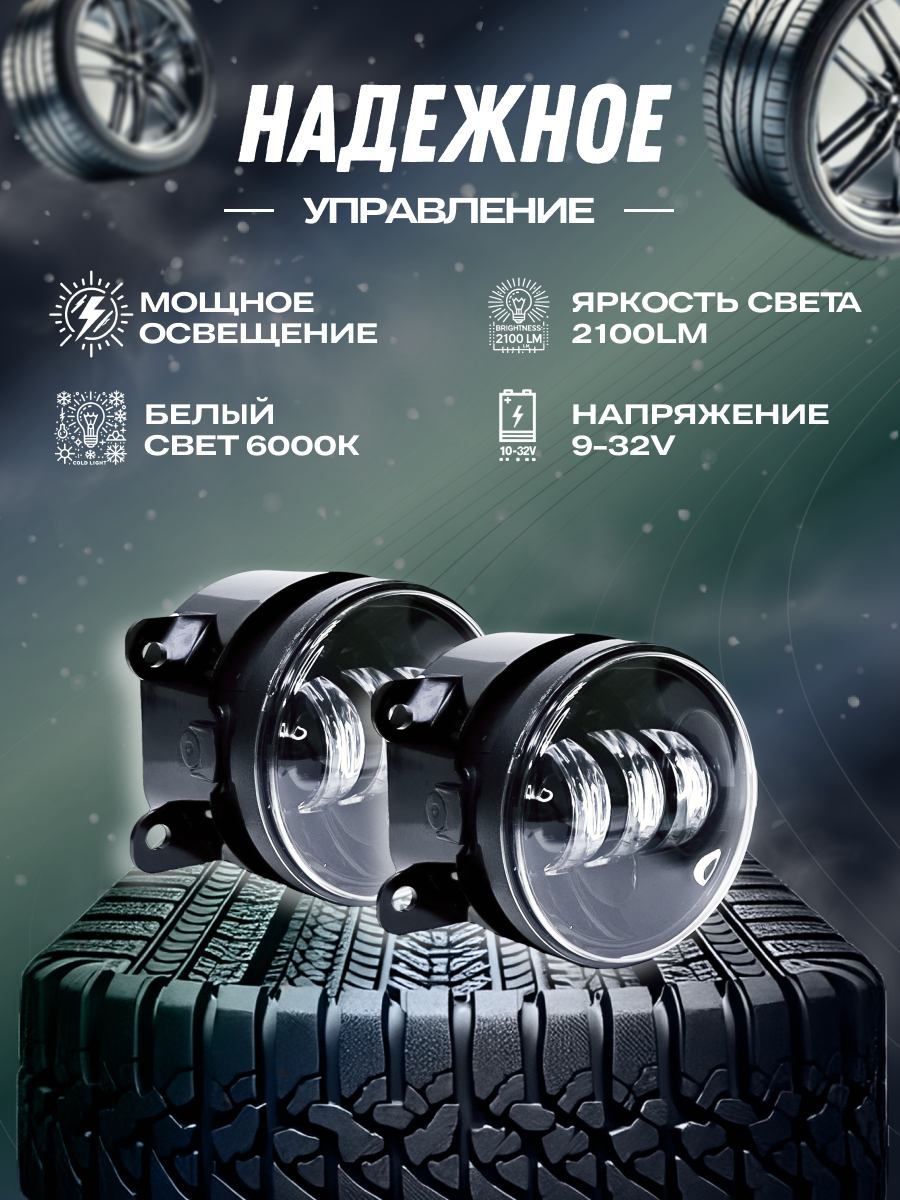 Противотуманные Фары для Рено Дастер / Меган / Логан, туманки Нива Тревел / Урбан, противотуманки Лада веста / гранта — фото 1
