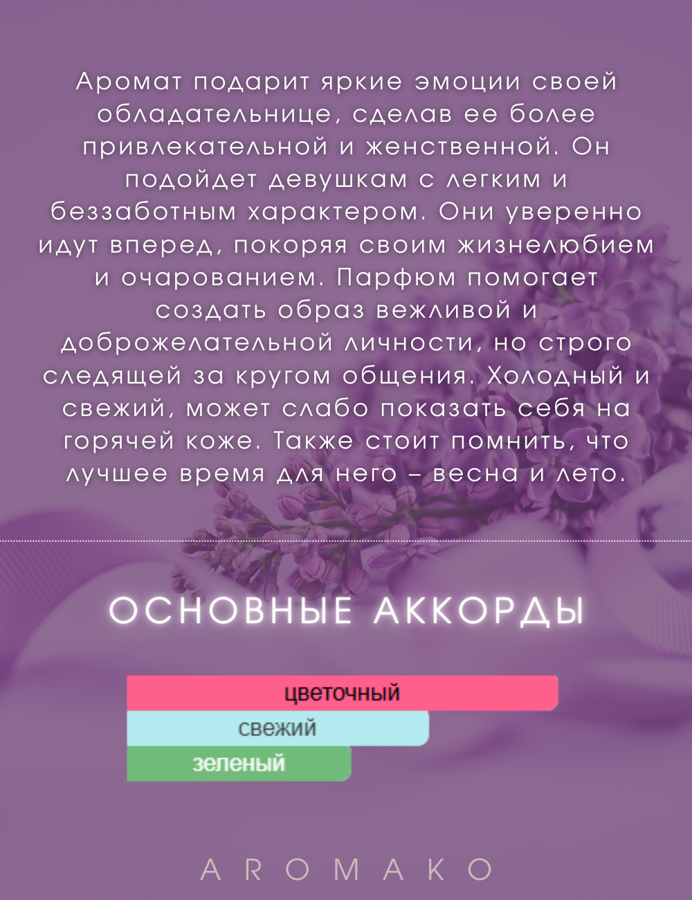 Масляные духи с роллером Сирень AROMAKO 3 мл, ароматическое масло, роликовый парфюм — фото 1
