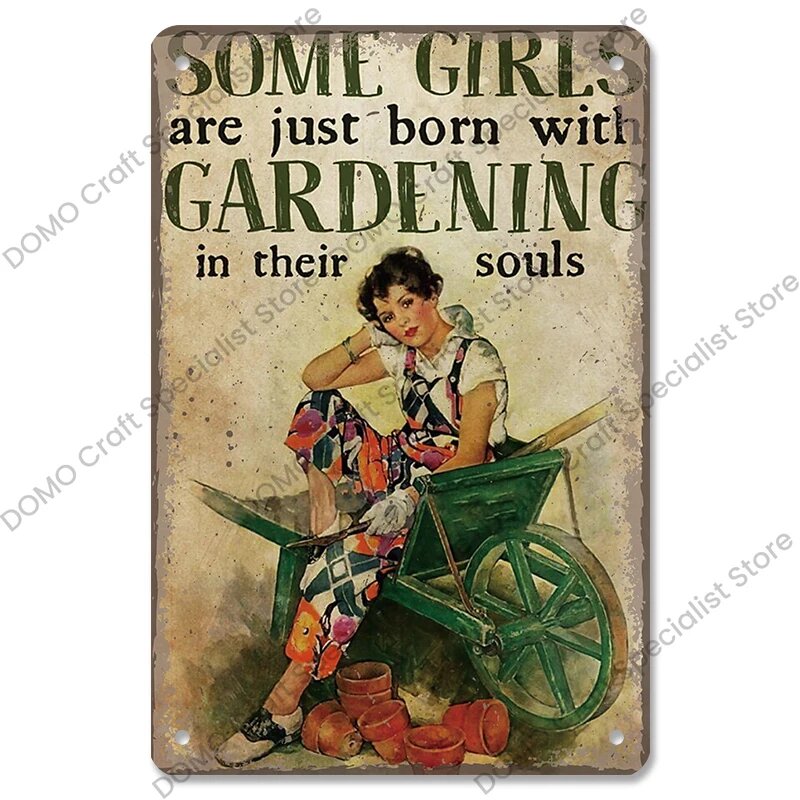 Металлический винтажный плакат CQDM DECOR цветок кошка собака 20х30 см 20