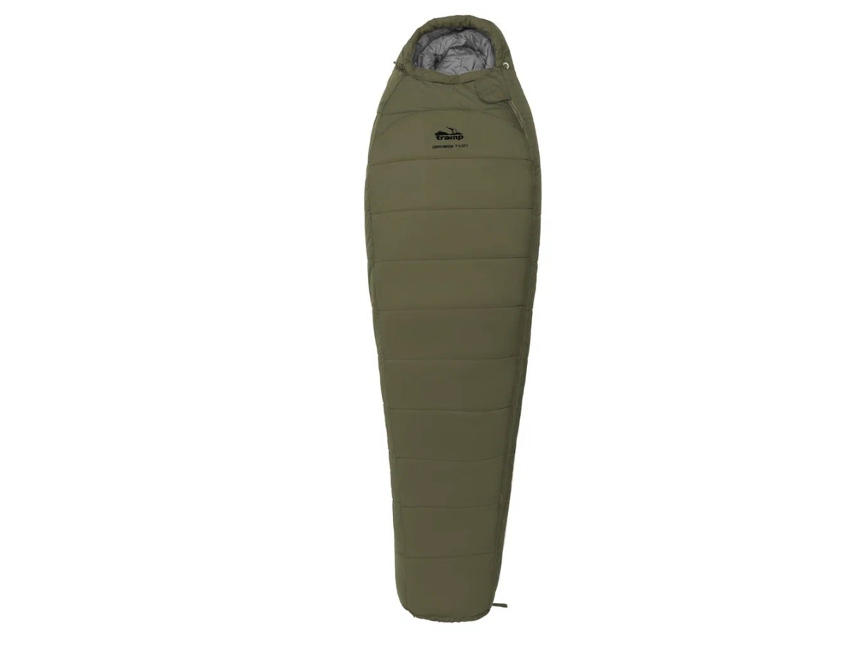 Спальный мешок Tramp "Oimyakon T-Loft Regular/правый", TRS-048R, кокон, экстрим -30, 225х80х55 см, оливковый