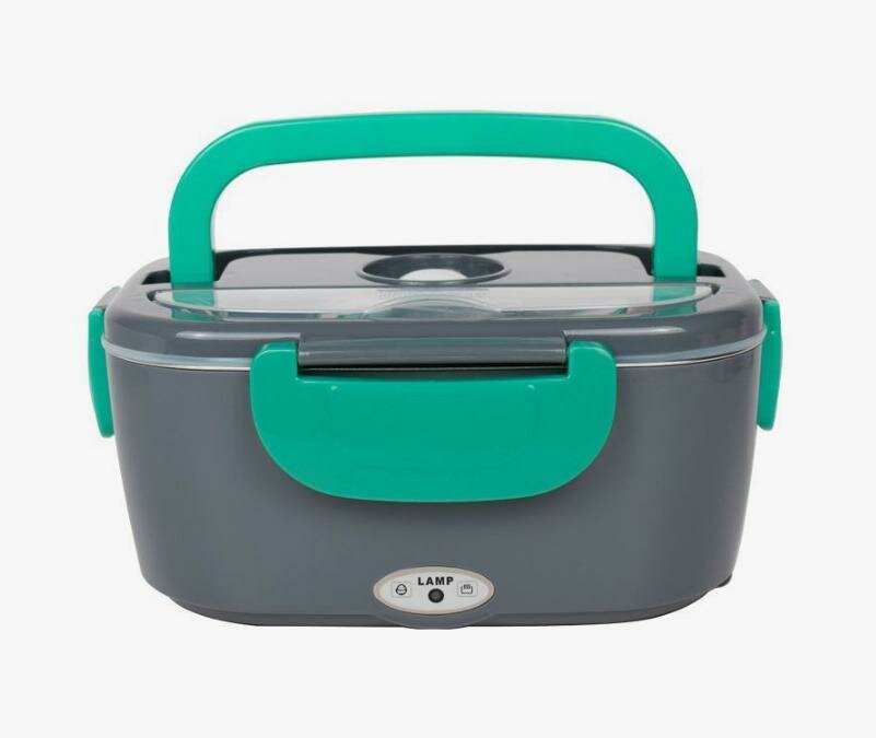 Контейнер -ланч бокс для еды с подогревом металлический контейнер 220в- 1500 Мл — фото 1