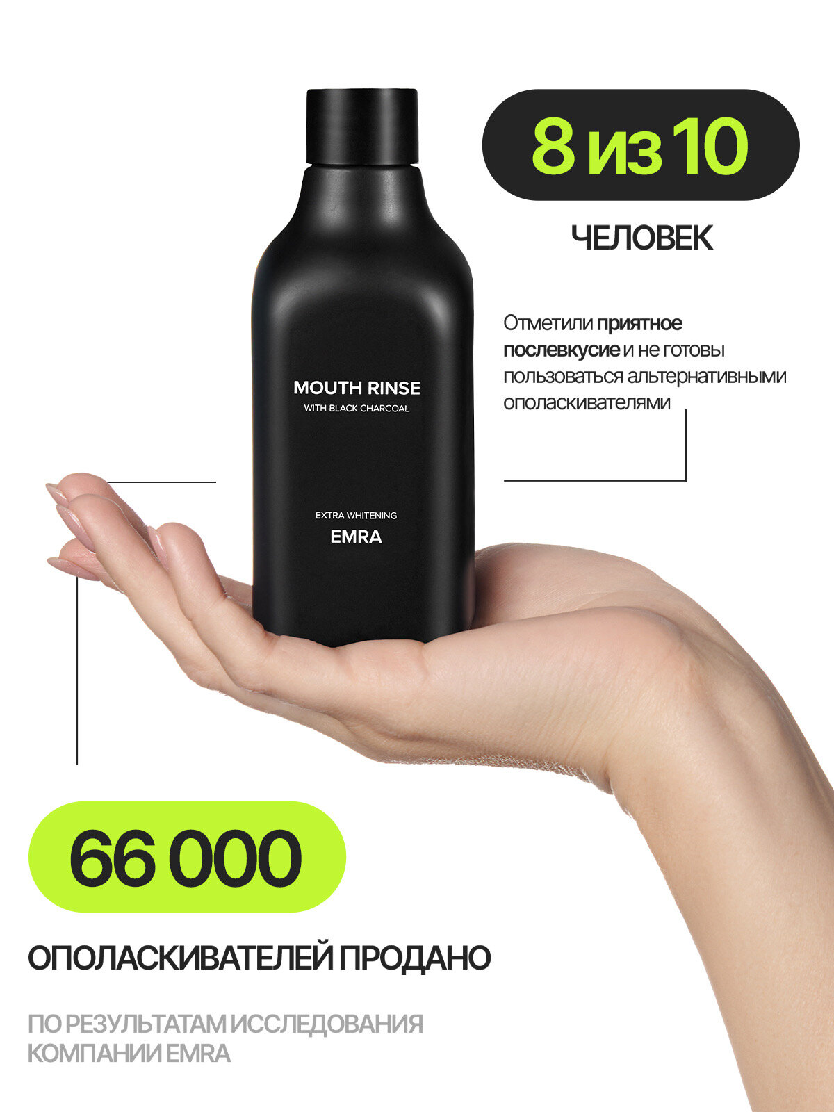 Ополаскиватель для полости рта с антибактериальным эффектом Extra Whitening от EMRA — фото 1