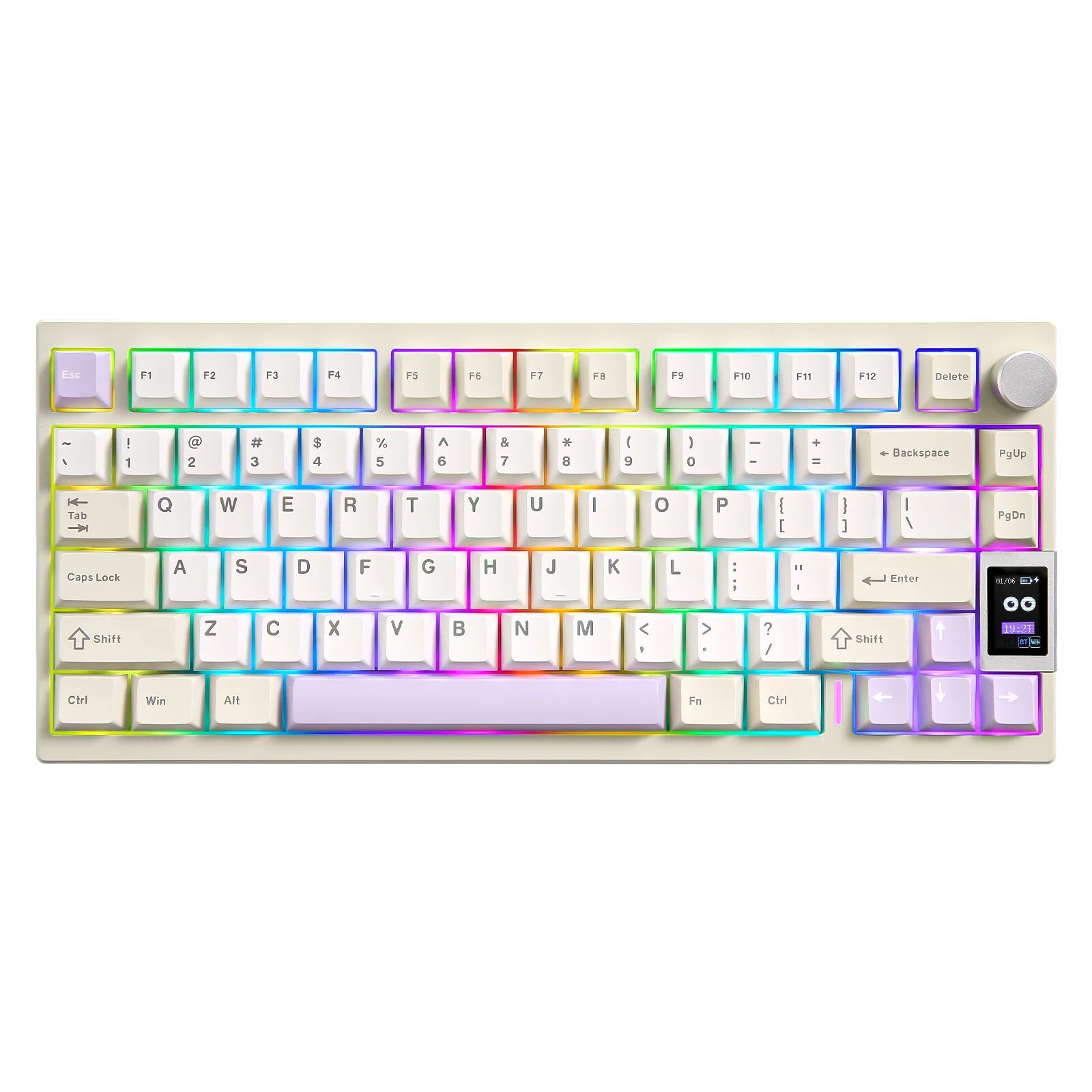 YUNZII AL80 Черная беспроводная механическая клавиатура, Beige, Gateron Zero