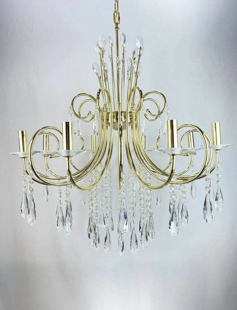 Люстра подвесная SL916/10 Crystal Gold Studio Led