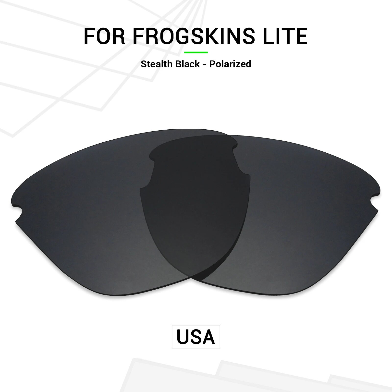 SNARK Поляризованные линзы для Oakley Frogskins Lite, Stealth Black, Черный, Мужской
