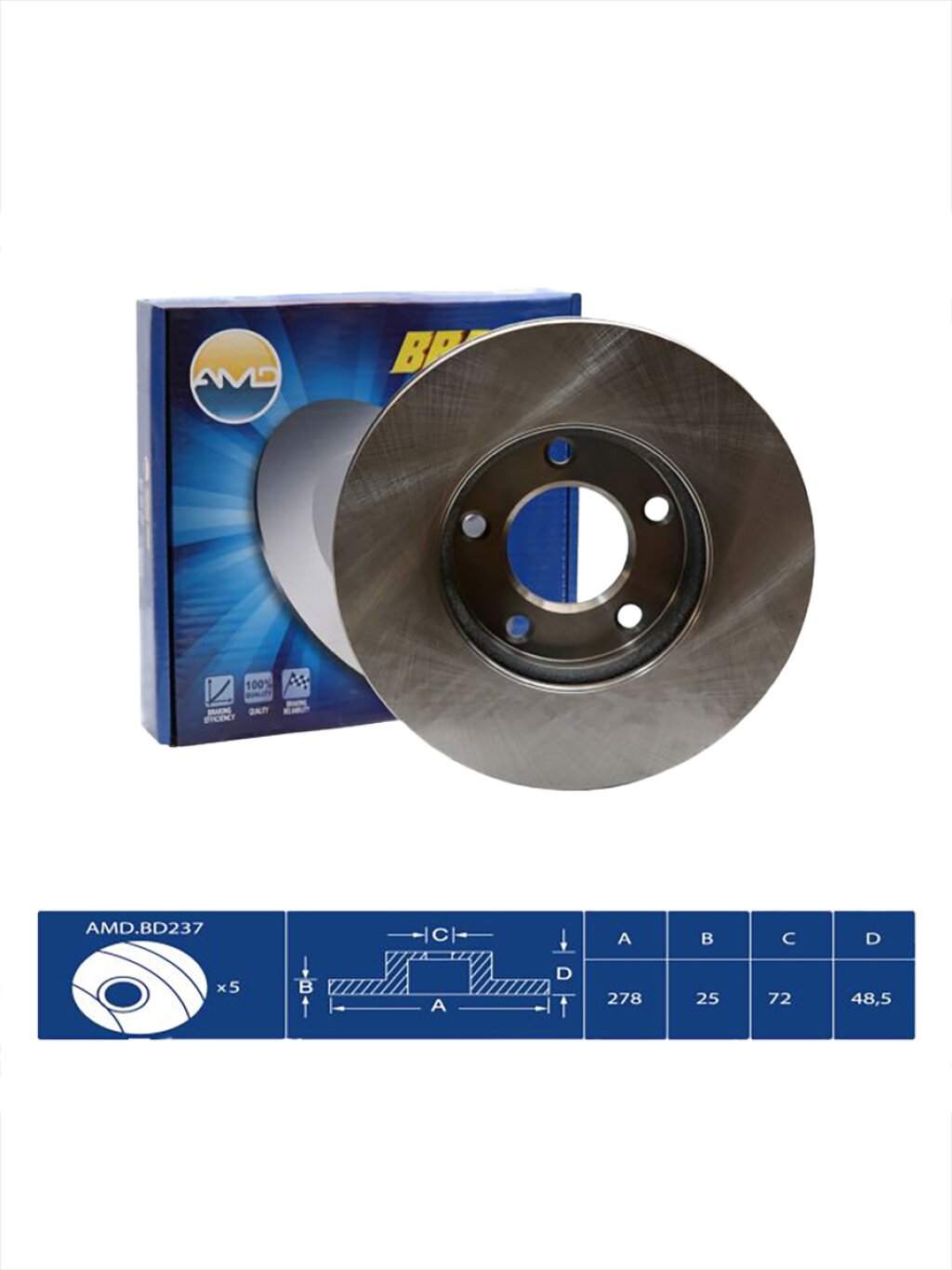 Диск переднего тормоза C24Y-33-25XC/AMD. BD237 (278 mm) AMD Amd AMD. BD237