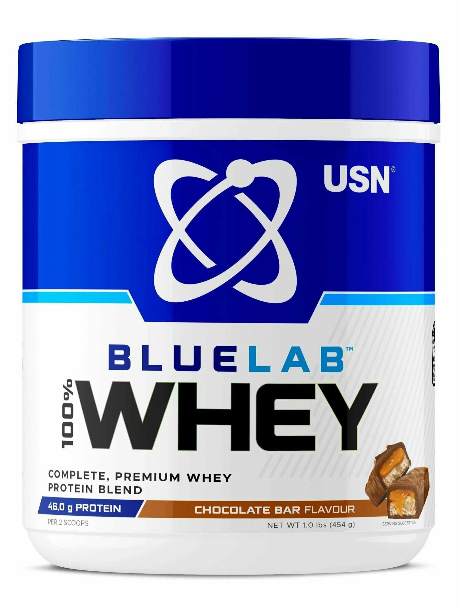 ЮСН БлюЛаб 100% Сывороточный Премиум Протеин / USN (SAR) BlueLab 100% Whey Premium Protein (454 гр) Шоколадный батончик.