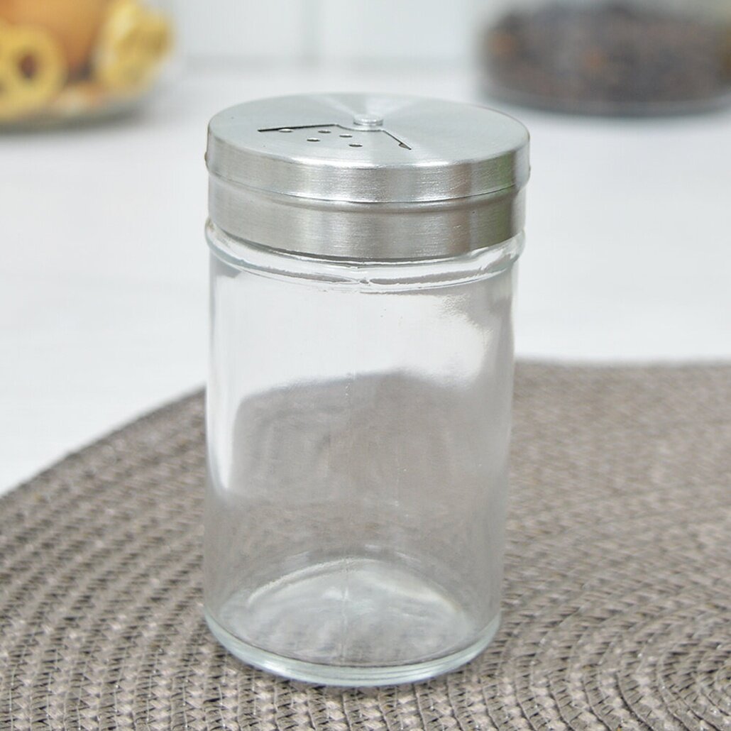 Солонка Spezia 90мл стеклянная с регулируемой крышкой для специй и приправ