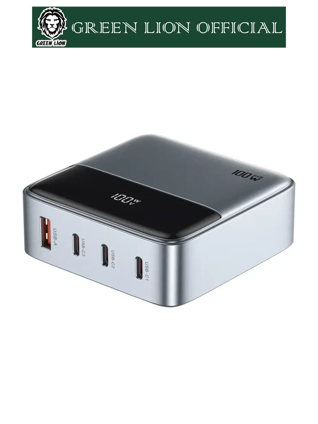 Сетевое зарядное устройство 100W Green Lion GaNPremium, быстрая зарядка, PPS, PD — фото 1
