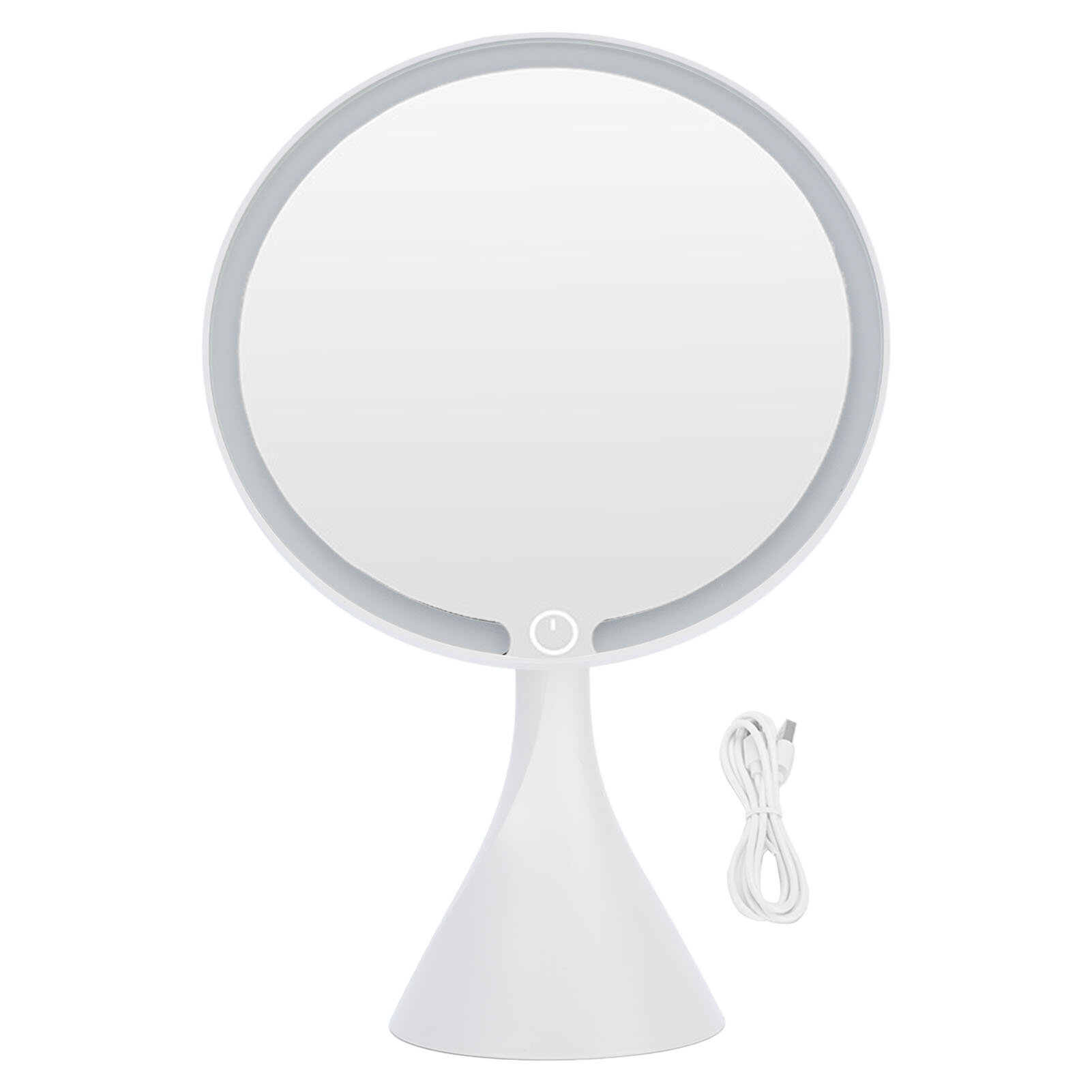 Зеркало для макияжа с подсветкой 3 цветовых температуры регулируемая яркость светодиодное косметическое зеркало для спальни ванной комнаты путешествия белого цвета большого размера