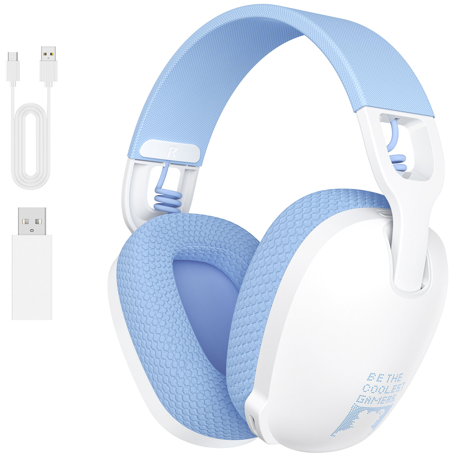 Беспроводные игровые наушники с микрофоном ONIKUMA B2 (BT, 2.4G, AUX), белые