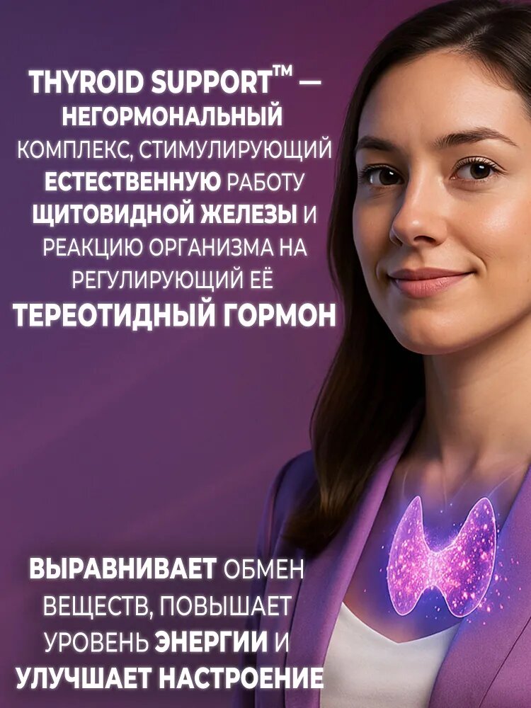 Картинки Thyroid Support для щитовидной железы и эндокринной системы с селеном, мио-инозитолом и витаминами.