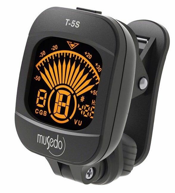 Musedo T-5S Тюнер цифровой на прищепке черный оранжевая подсветка