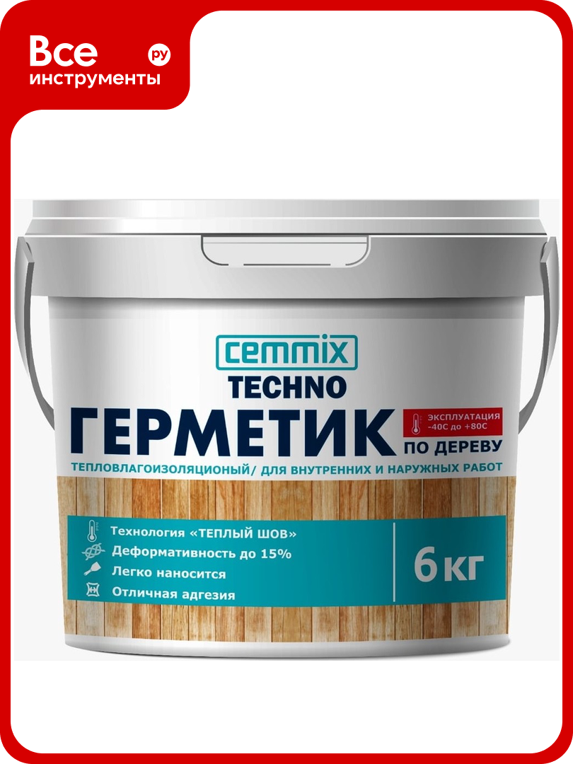 Акриловый герметик для дерева CEMMIX Теплый шов (дуб; 6 кг) 84735747
