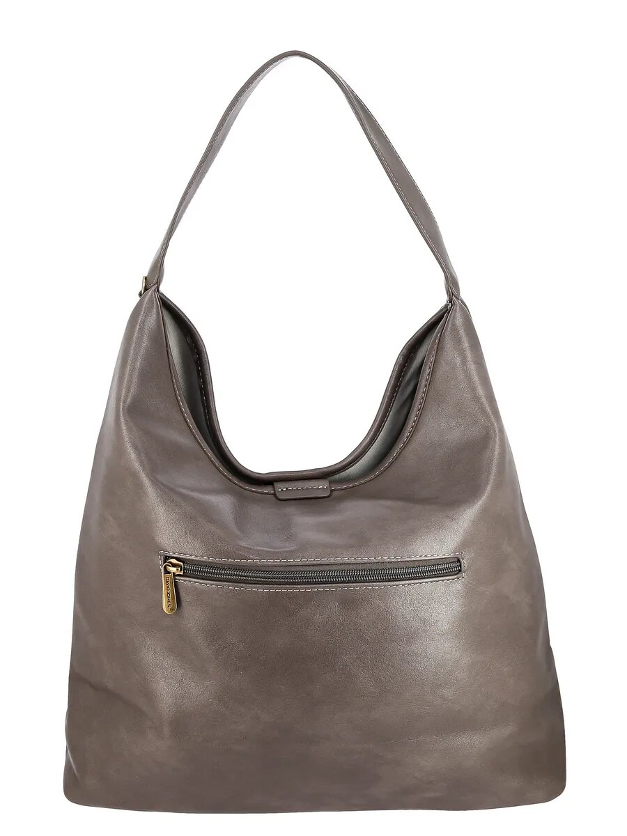 Сумка хобо DAVID JONES, серо-коричневый — фото 1