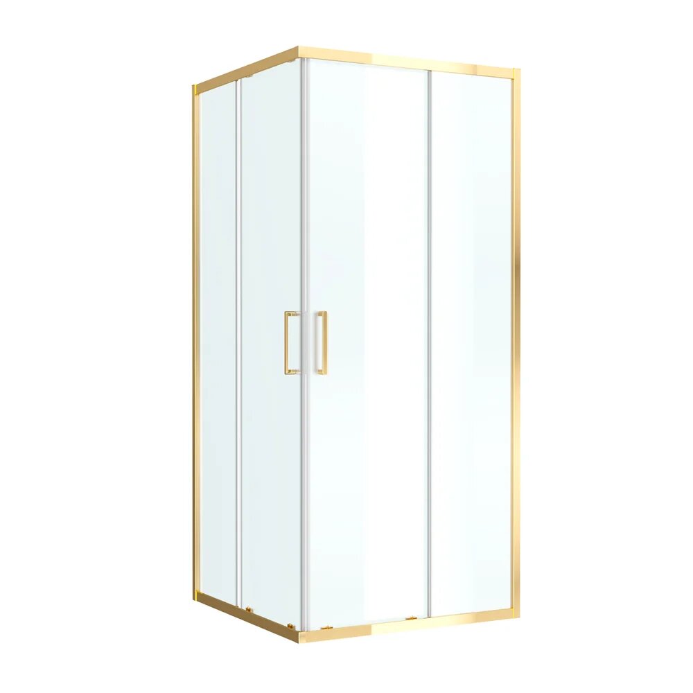 Душевой уголок BelBagno Luce LUCE-A-2-90-P-ORO без поддона стеклянный 90x90 квадратный раздвижной итальянский