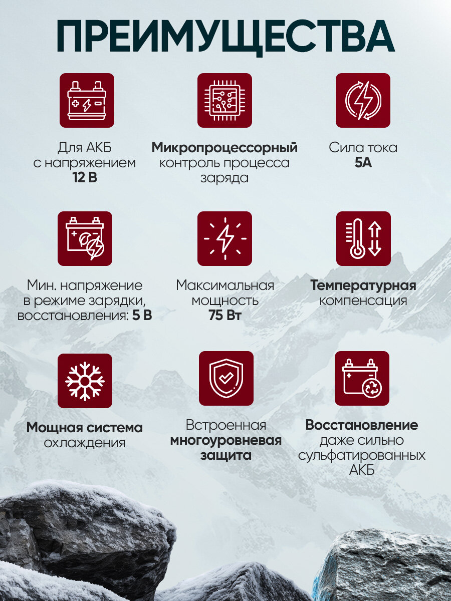 Импульсное зарядное устройство 12В с функцией восстановления iCartool IC-CH101 — фото 1