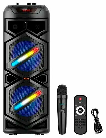 Колонка Sing-E "ZQS8233", Bluetooth, LED-подсветка, FM-модуль — фото 1