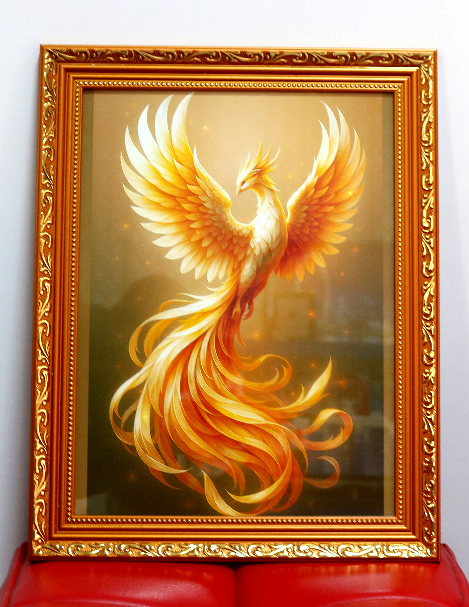 А3 Рамка, багет для фотографии, фоторамка, цвет золотой, с 2 креплениями