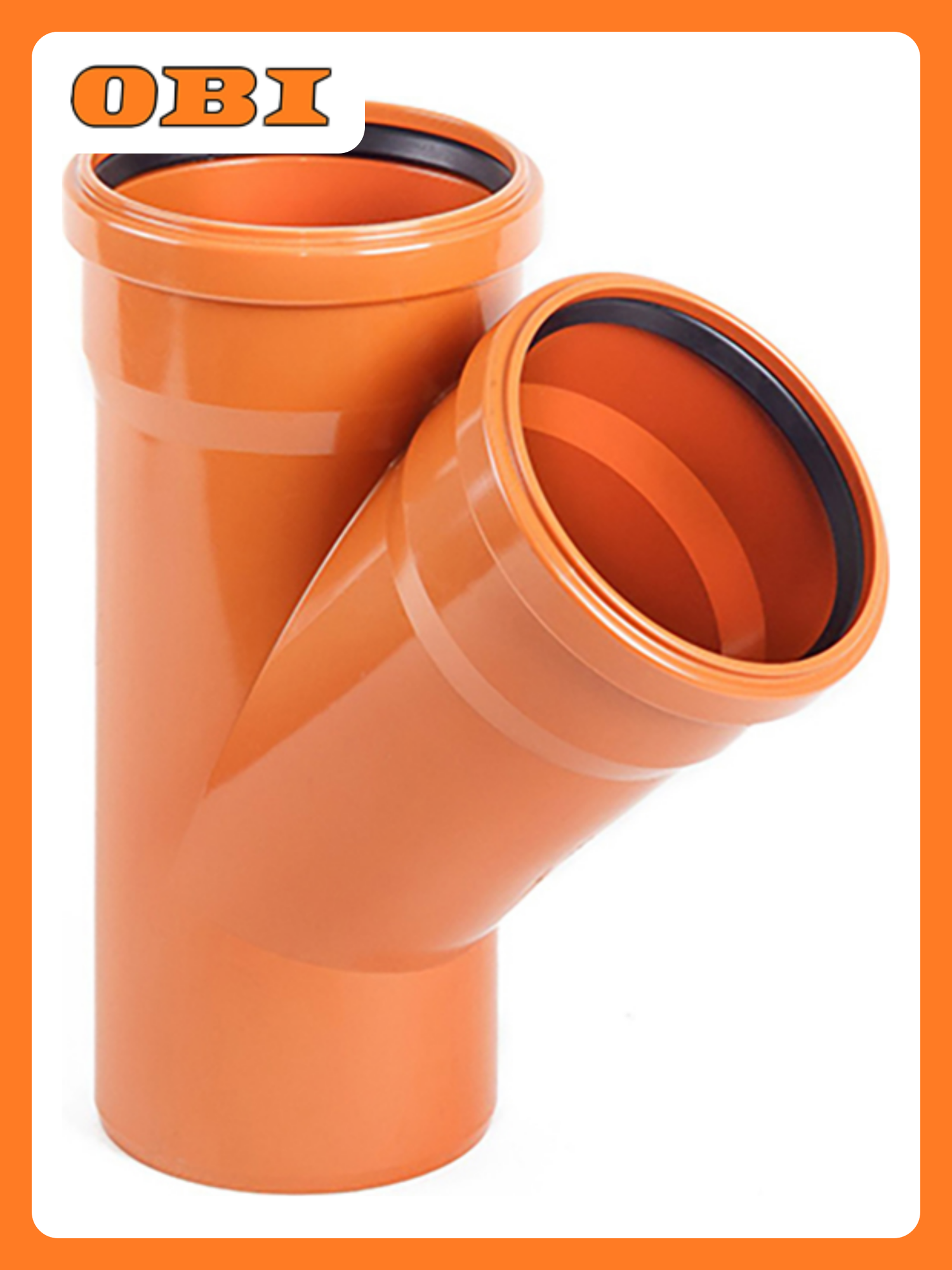 Тройник хемкор  НПВХ  для наружной канализации  раструбный  110мм  45   оранжевый