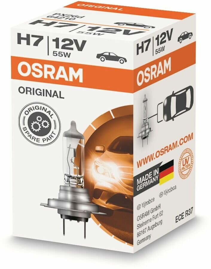 Лампа галогенная H7 12/55 OSRAM (артикул 64210)